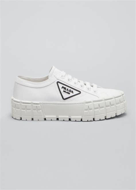 prada logo high top sneaker|Prada 50mm logo flatform sneakers.